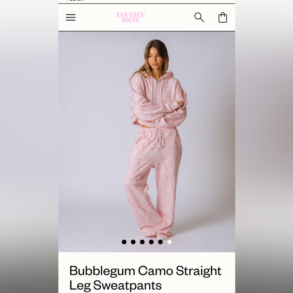 Dairy boy bubblegum pink camo sweatpants